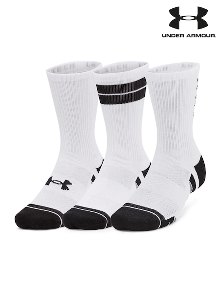 Under Armour White Perf Tech Nov Crew Socks 3 Pack (E92116) | €17.50