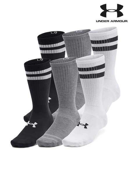 לבן - Under Armour Essential Crew Socks 6 Pack (E92123) | ‏101‏₪