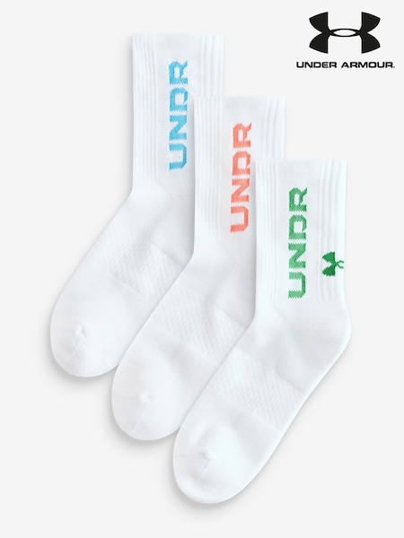 Under Armour White Mid Crew Maker Socks 3 Pack (E92128) | €25