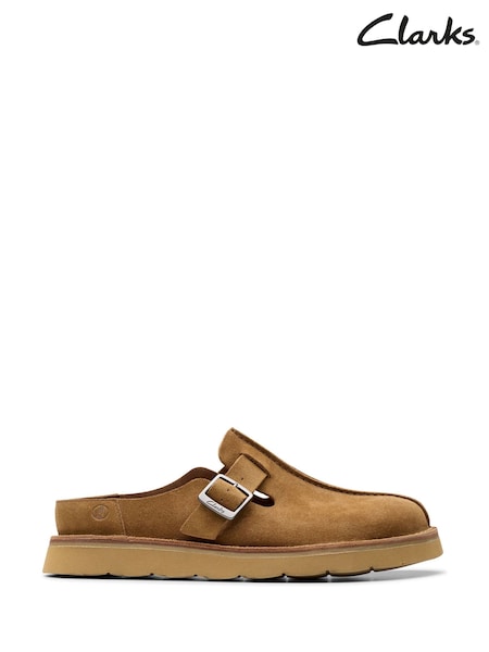 Clarks Brown Cola Suede Solsbury Mule Sandals (E92153) | €106