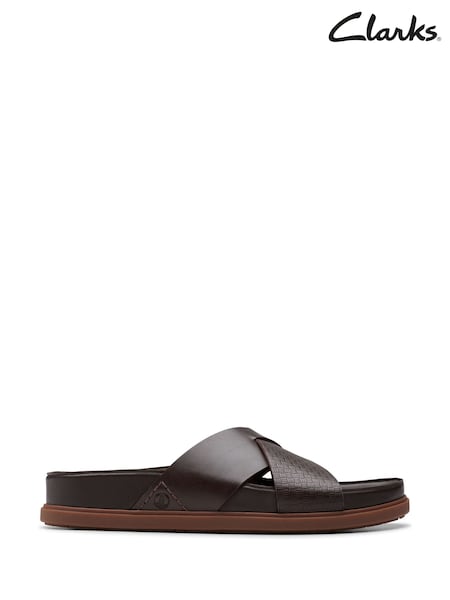 Marrón - Clarks Leather Torford Cross Sandals (E92154) | 106 €