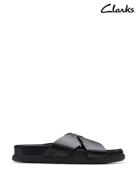 Negro - Clarks Leather Torford Cross Sandals (E92170) | 106 €