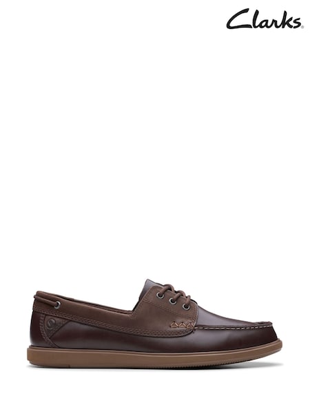 Clarks Dark Brown Bratton Leather Boat Shoes (E92179) | kr1 071 - kr1 142