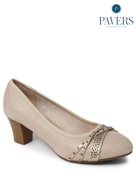 Vaalea beige - Pavers Leveä lesti Block Heeled Avokas (E92269) | €55
