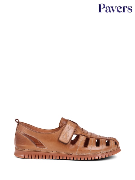 Pavers Tan Leather Fisherman Sandals (E92270) | €63
