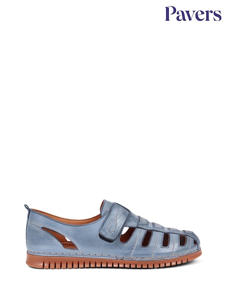 Pavers Blue Leather Fisherman Sandals (E92275) | €63