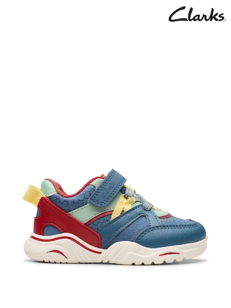 Clarks Blue Feather Pace Toddler Trainers (E92294) | €46