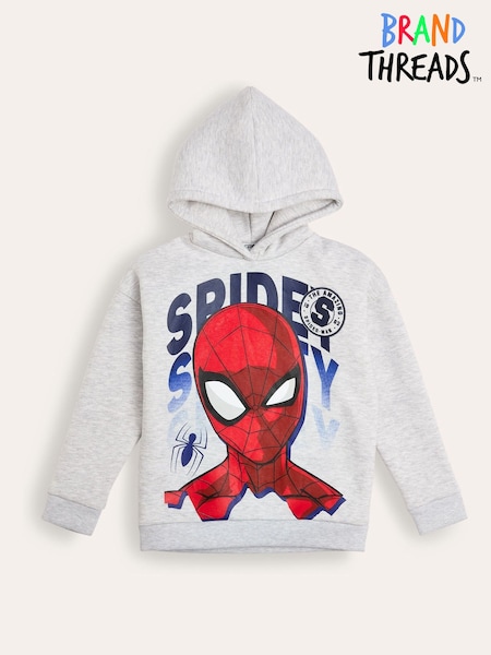 Brand Threads Grey Boys Spiderman Hoodie (E92306) | €29