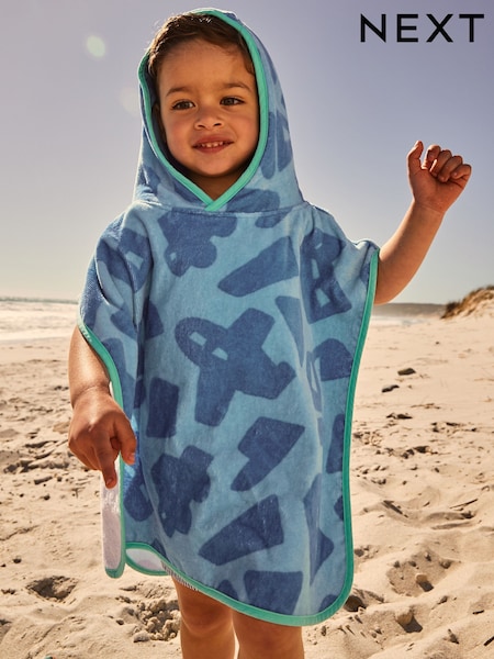 Blue 100% Cotton Towelling Poncho (9mths-6yrs) (E92314) | R$ 175 - R$ 195