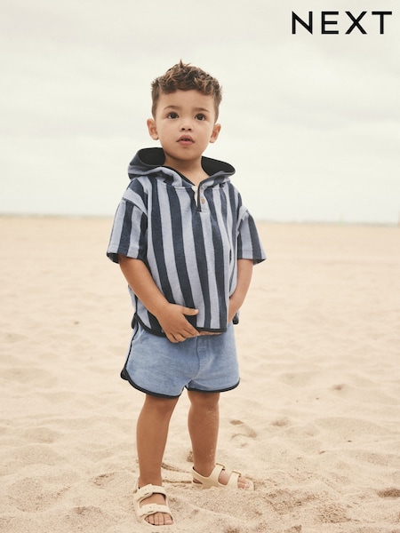 Blue Stripe 100% Cotton Toweling Set (3mths-7yrs) (E92323) | R$ 155 - R$ 195
