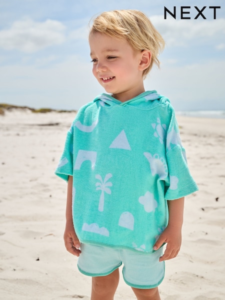 Blue/Green Print 100% Cotton Toweling Set (3mths-7yrs) (E92324) | 79 QAR - 99 QAR