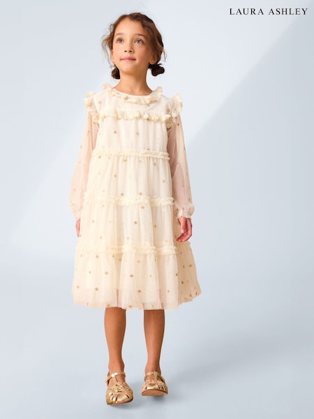 Laura Ashley Ecru Sequin Mesh Midi Dress (E92331) | 2,523 UAH - 2,764 UAH