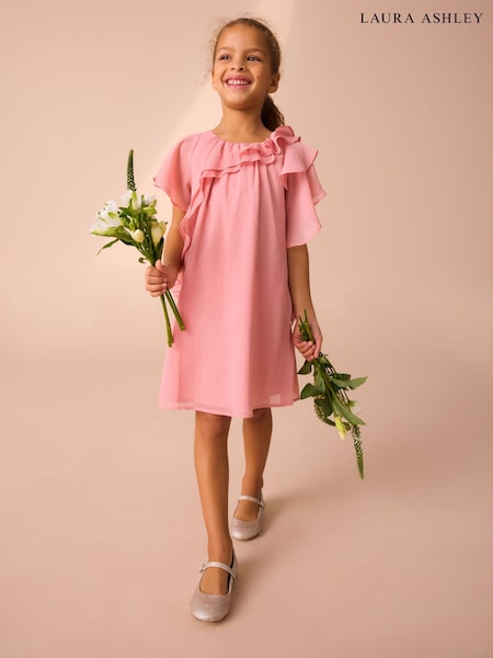 Laura Ashley Pink Ruffle A Line Dress (E92341) | AED163 - AED186