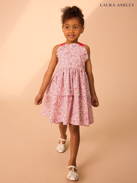 Laura Ashley Red Micro Ditsy Pini Printed Prom 100% Cotton Dress (E92349) | AED175 - AED198