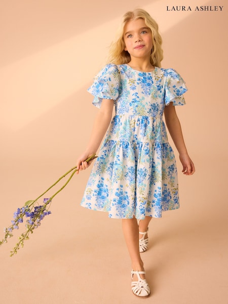 Megan in Blau/Gelb - Laura Ashley Floral Print Prom Dress (E92350) | 49 € - 55 €