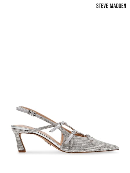Steve Madden Silver Liana-R Crystal Slingback Shoes (E92603) | 1,043 LEI