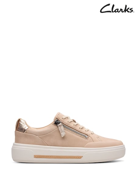 Clarks Natural Nubuck Hollyhock Zip Trainers (E92609) | €106
