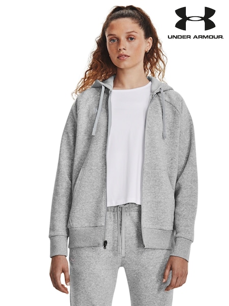 Under Armour Grey Rival Fleece Full Zip Hoodie (E92815) | $105