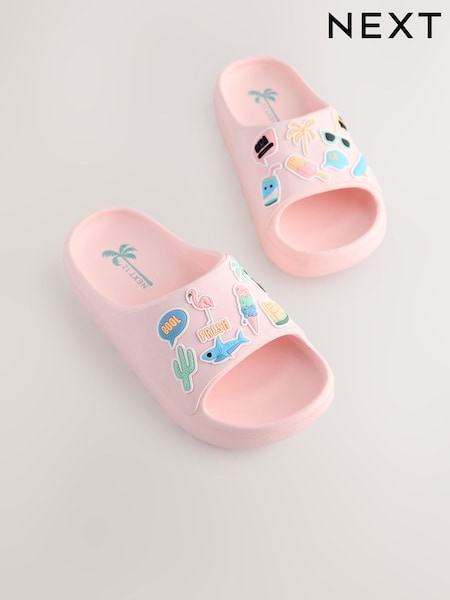 Pink Badged Chunky Sliders (E92865) | $16 - $21