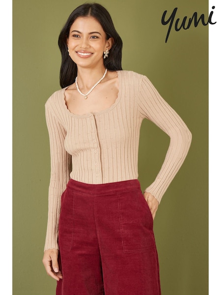 Yumi Fitted Rib Button Up Cardigan (E92885) | € 59
