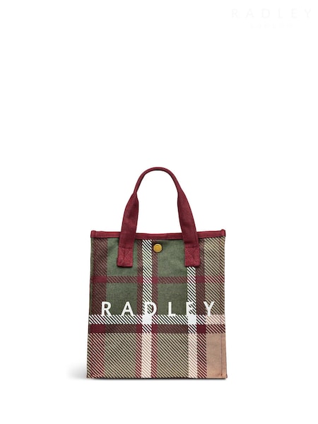 Radley London Small Red Autumn Check Open Top Grab Bag (E92964) | ‏146‏₪