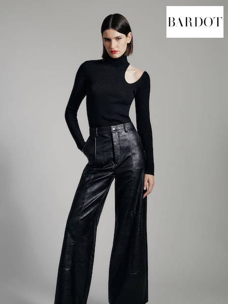 Bardot Black Olesa Asymmetric Knit Top (E93151) | €49