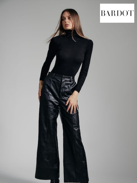 Bardot Marlowe Pu Wide Leg Pants (E93181) | ‏288 د.إ.‏