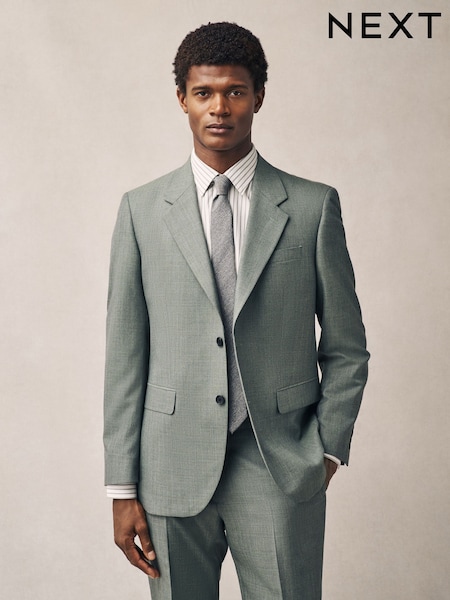Green Regular Fit Textured Suit Jacket (E93212) | €138