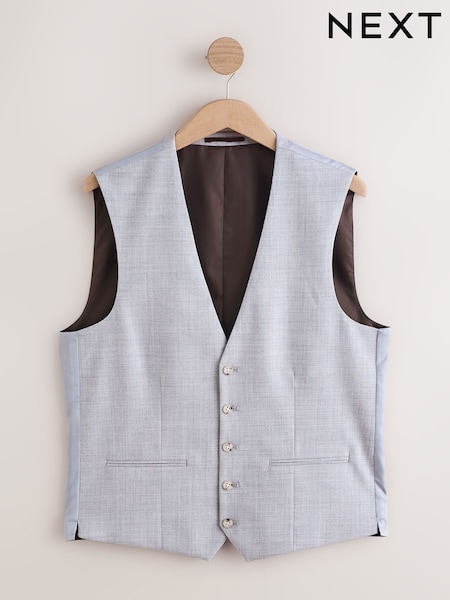 Light Blue Textured Suit Waistcoat (E93234) | €63