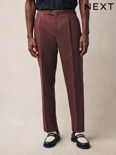 Rust Brown Slim Fit Suit Trousers (E93265) | 292 QAR