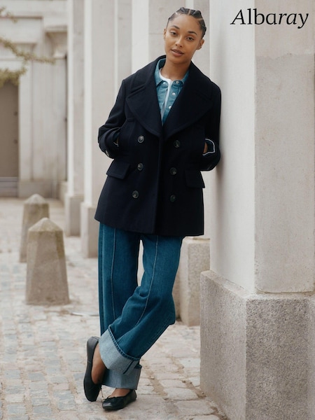 Albaray Blue Pea Coat (E93314) | €315