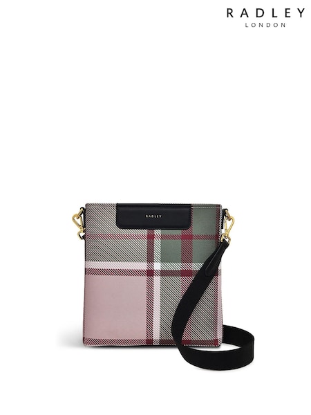 Radley London Small Green Manor Gardens Check Zip-Top Cross-Body Bag (E93363) | €126