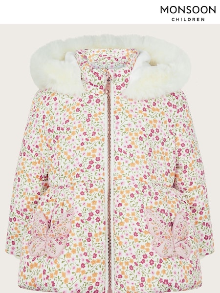 Monsoon Floral Butterfly Pocket Hooded Coat (E93410) | 234 LEI - 255 LEI