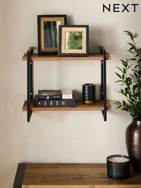 Dark Bronx 2 Tier Wall Shelves (E93412) | kr430