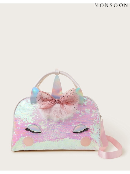 Monsoon White Sequin Unicorn Weekender Bag (E93414) | €45
