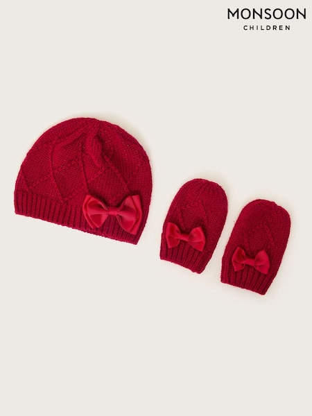 Monsoon Baby Bow Hat and Mittens Set (E93426) | 19 €