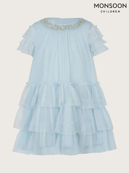 Monsoon Blue Baby Alexandra Ruffle Dress (E93439) | €18 - €20