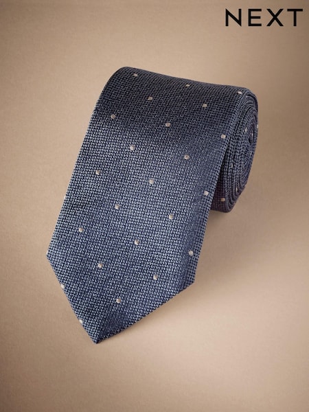 Steel Blue/Neutral Brown Signature Made In Italy Polka Dot Tie (E93538) | €46