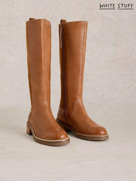 White Stuff Serena Leather Knee High Boots (E93554) | 561 LEI