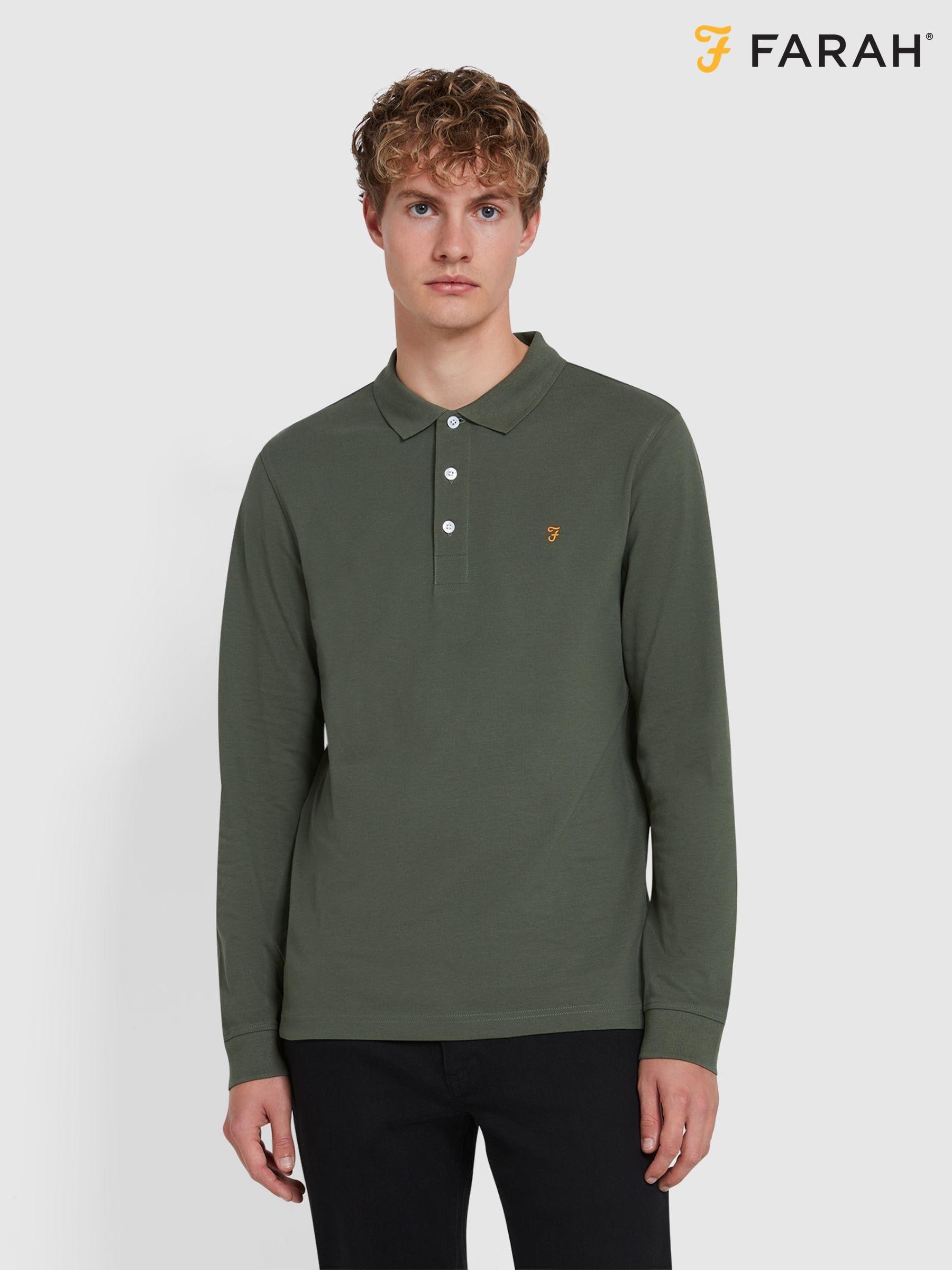 Long sleeve farah polo clearance