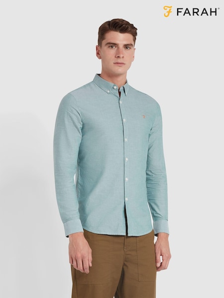 Farah Green Brewer Long Sleeve Shirt (E93581) | 313 LEI