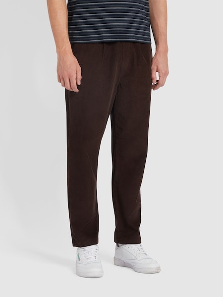 Farah 100% Cotton Hawtin Drawstring Brown Trousers (E93592) | €49