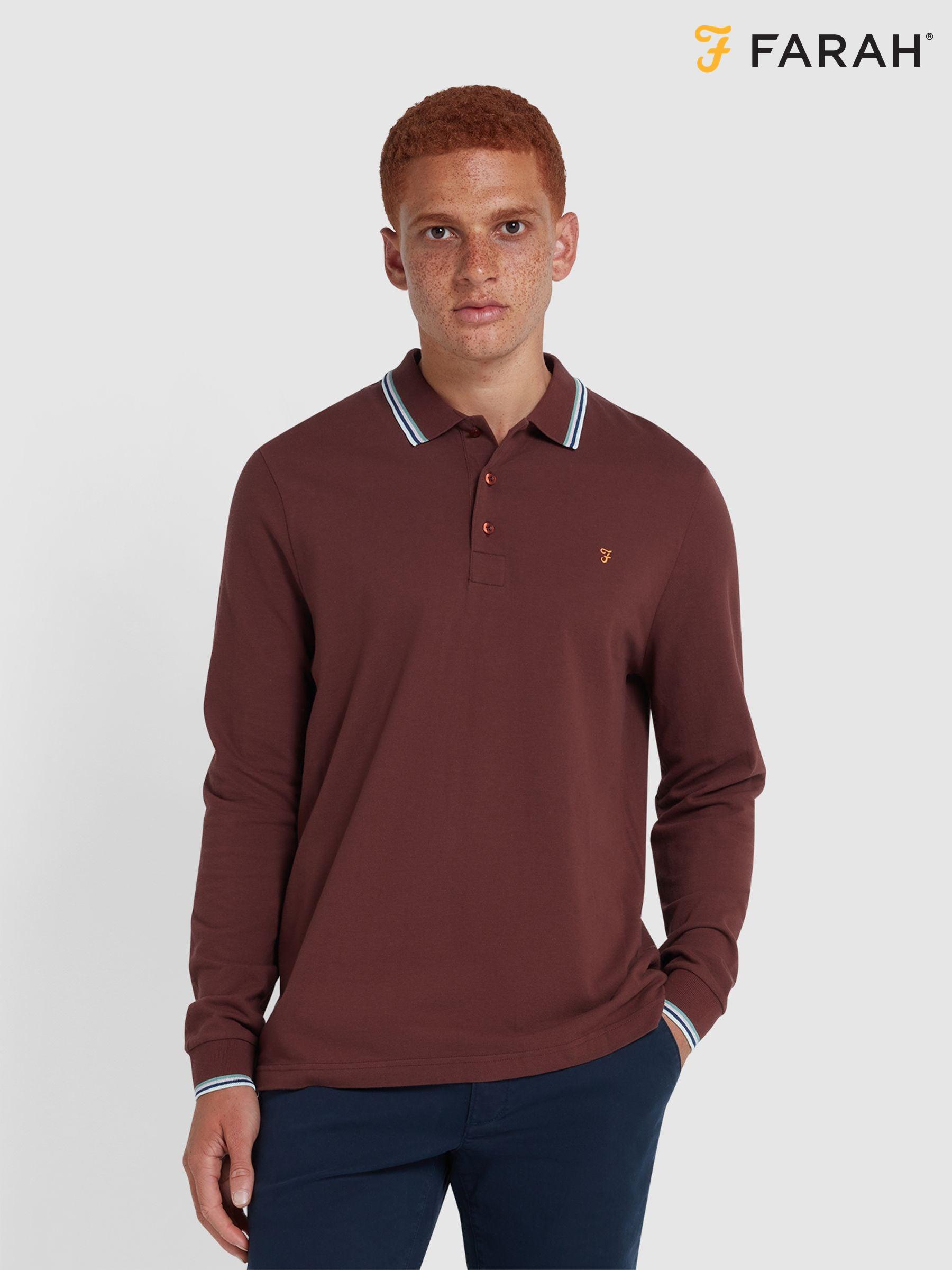 Farah long sleeve polo sales