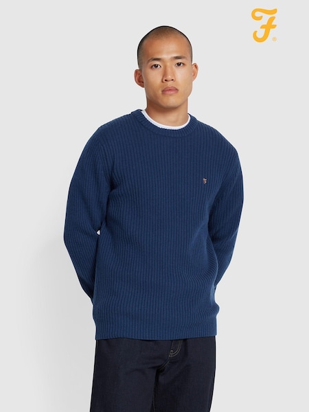 Farah Blue Halton Rib Sweater (E93594) | €129