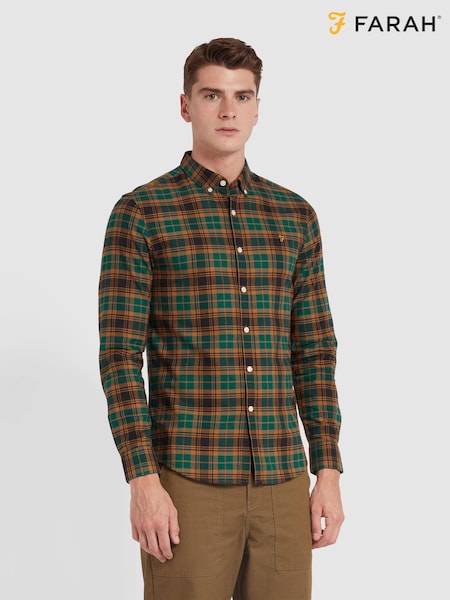 Farah Green Brewer Check Long Sleeve Shirt (E93602) | €53