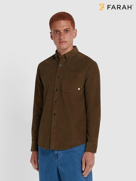 Farah Green Spencer Long Sleeve Corduroy Shirt (E93605) | €59
