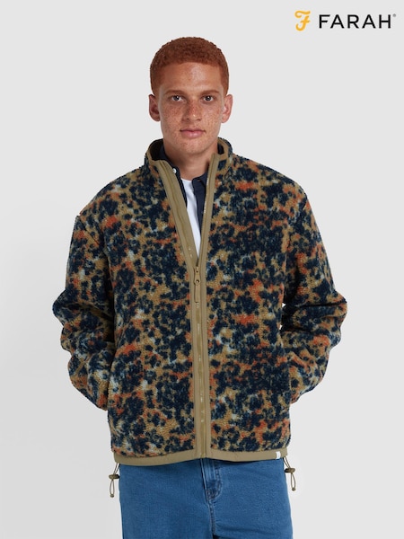 Farah Green Crown Camo Fleece Top (E93607) | €159