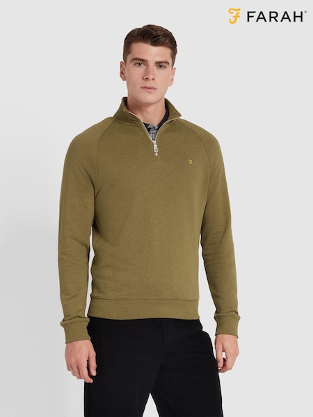 Farah Green Jim Quarter Zip Sweatshirt (E93608) | €49