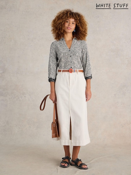 White Stuff Black Annie Longline 100% Cotton Shirt (E93617) | €34