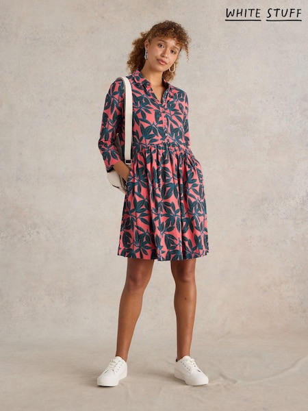 White Stuff Red Everly Jersey Shirt Dress (E93622) | €41